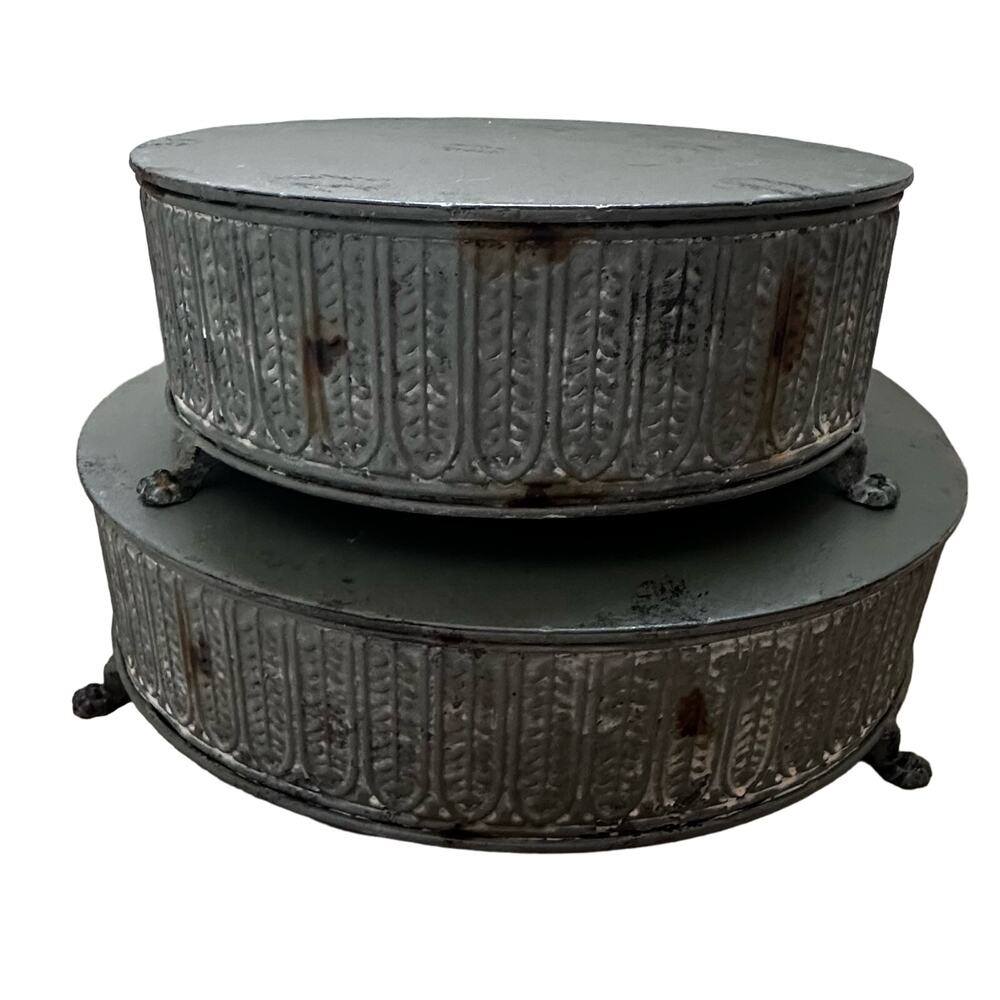 Cake Pans|Tin Cake Stands‎ w/Feet|2pcs Medium & Large